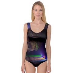 Illuminated Trees At Night Princess Tank Leotard  by Nexatart