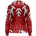 Macro Photo Of Snowflake On Red Glittery Paper Women s Pullover Hoodie View2