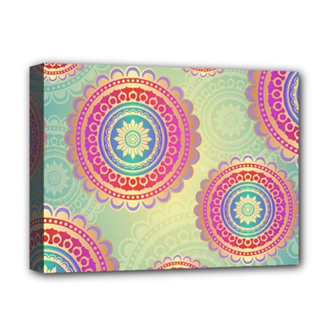 Abstract Geometric Wheels Pattern Deluxe Canvas 16  X 12   by LovelyDesigns4U