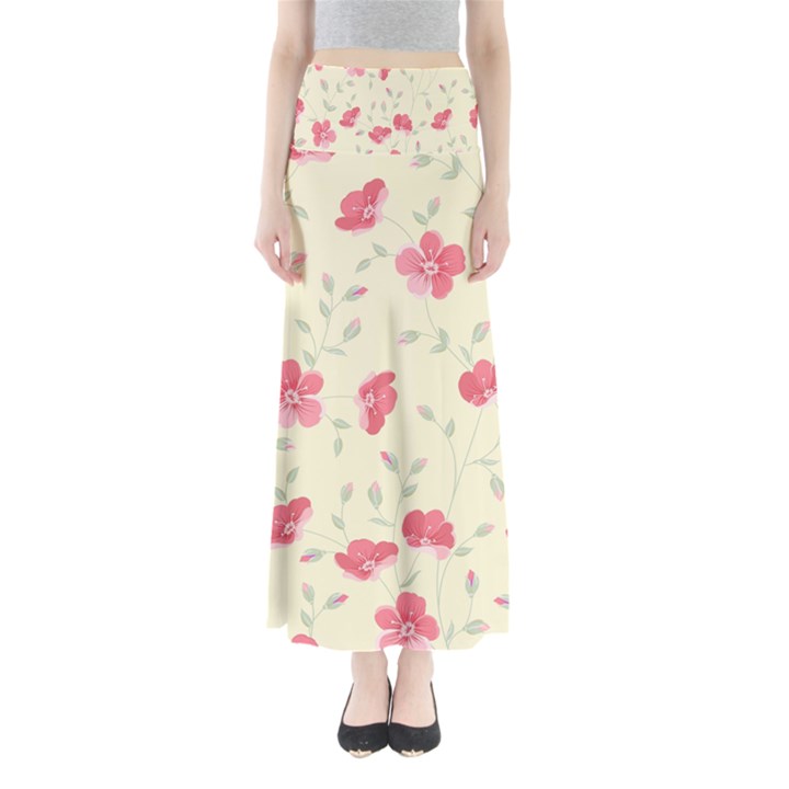 Seamless Flower Pattern Maxi Skirts
