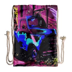 Abstract Artwork Of A Old Truck Drawstring Bag (large) by Nexatart