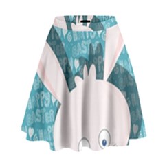 Easter Bunny  High Waist Skirt by Valentinaart