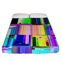 Glitch Art Abstract Fitted Sheet (queen Size) by Nexatart