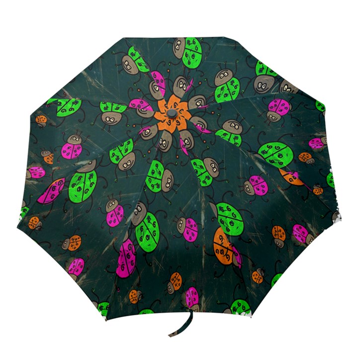 Cartoon Grunge Beetle Wallpaper Background Folding Umbrellas