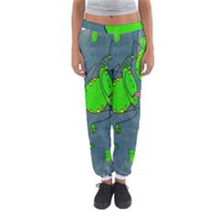 Cartoon Grunge Frog Wallpaper Background Women s Jogger Sweatpants