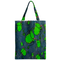 Cartoon Grunge Frog Wallpaper Background Zipper Classic Tote Bag