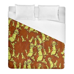 Cartoon Grunge Cat Wallpaper Background Duvet Cover (full/ Double Size) by Nexatart