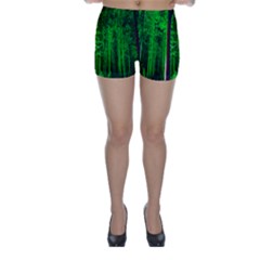 Spooky Forest With Illuminated Trees Skinny Shorts