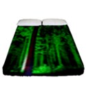 Spooky Forest With Illuminated Trees Fitted Sheet (King Size) View1