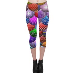 Fun Balls Pattern Colorful And Ornamental Balls Pattern Background Capri Leggings  by Nexatart