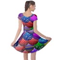 Fun Balls Pattern Colorful And Ornamental Balls Pattern Background Cap Sleeve Dresses View2