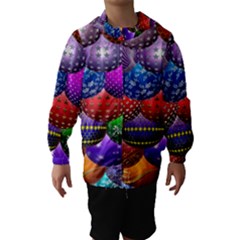 Fun Balls Pattern Colorful And Ornamental Balls Pattern Background Hooded Wind Breaker (kids) by Nexatart