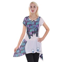 Easter Bunny  Short Sleeve Side Drop Tunic by Valentinaart