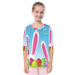 Easter Bunny  Kids  Quarter Sleeve Raglan Tee