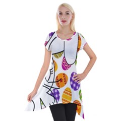 Easter Bunny  Short Sleeve Side Drop Tunic by Valentinaart