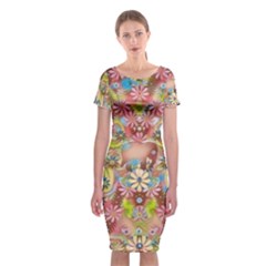 Jungle Life And Paradise Apples Classic Short Sleeve Midi Dress by pepitasart