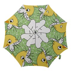 Easter Bunny And Chick  Hook Handle Umbrellas (medium) by Valentinaart