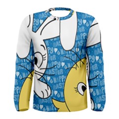 Easter Bunny And Chick  Men s Long Sleeve Tee by Valentinaart