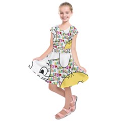 Easter Bunny And Chick  Kids  Short Sleeve Dress by Valentinaart
