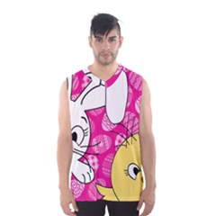 Easter Bunny And Chick  Men s Basketball Tank Top by Valentinaart