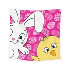 Easter Bunny And Chick  Square Tapestry (small) by Valentinaart