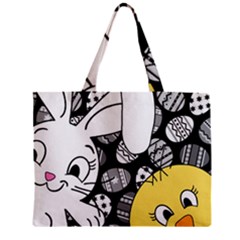 Easter Bunny And Chick  Zipper Mini Tote Bag