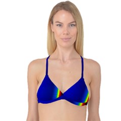 Blue Wallpaper With Rainbow Reversible Tri Bikini Top