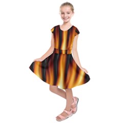 Dark Flame Pattern Kids  Short Sleeve Dress by Nexatart