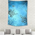 Blue Night Portrait Background Medium Tapestry View2