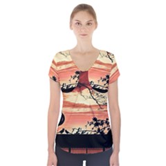 Autumn Song Autumn Spreading Its Wings All Around Short Sleeve Front Detail Top by Nexatart