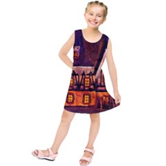 House In Winter Decoration Kids  Tunic Dress by Nexatart