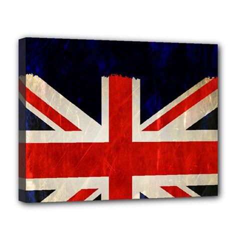 Flag Of Britain Grunge Union Jack Flag Background Canvas 14  X 11  by Nexatart