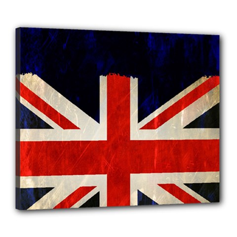 Flag Of Britain Grunge Union Jack Flag Background Canvas 24  X 20  by Nexatart