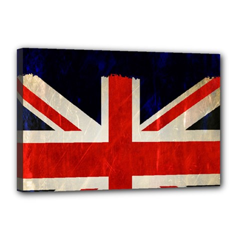 Flag Of Britain Grunge Union Jack Flag Background Canvas 18  X 12  by Nexatart