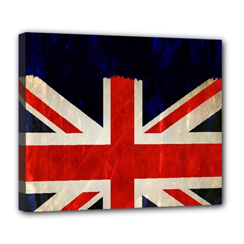 Flag Of Britain Grunge Union Jack Flag Background Deluxe Canvas 24  X 20   by Nexatart