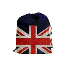 Flag Of Britain Grunge Union Jack Flag Background Drawstring Pouches (large)  by Nexatart