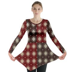 Decorative Pattern With Flowers Digital Computer Graphic Long Sleeve Tunic  by Nexatart