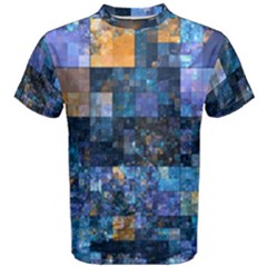 Blue Squares Abstract Background Of Blue And Purple Squares Men s Cotton Tee by Nexatart