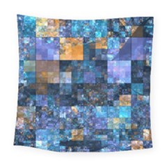 Blue Squares Abstract Background Of Blue And Purple Squares Square Tapestry (large) by Nexatart