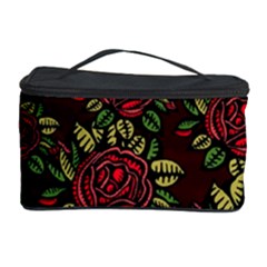 A Red Rose Tiling Pattern Cosmetic Storage Case