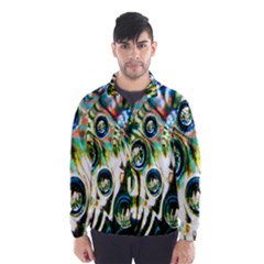 Dark Abstract Bubbles Wind Breaker (men) by Nexatart