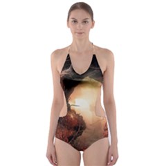 3d Illustration Of A Mysterious Place Cut-out One Piece Swimsuit