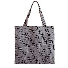 Metal Background With Round Holes Zipper Grocery Tote Bag by Nexatart