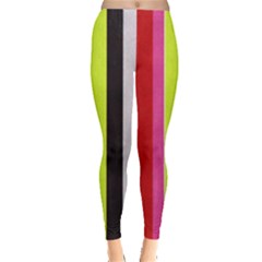 Stripe Background Leggings  by Nexatart