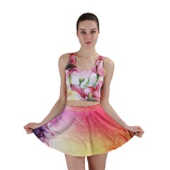 Floral Frame Surrealistic Mini Skirt