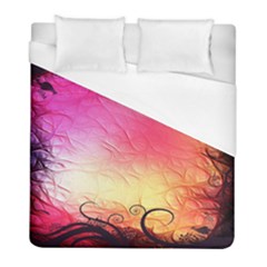 Floral Frame Surrealistic Duvet Cover (full/ Double Size) by Nexatart