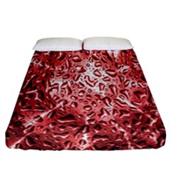 Water Drops Red Fitted Sheet (california King Size) by Nexatart