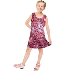 Water Drops Red Kids  Tunic Dress by Nexatart