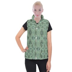 Seamless Abstraction Wallpaper Digital Computer Graphic Women s Button Up Puffer Vest by Nexatart