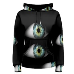 Eye On The Black Background Women s Pullover Hoodie by Nexatart